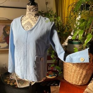 Habitat clothes to live in Terry Pull over in periwinkle blue SM